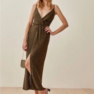 Reformation Hari Gold Dress